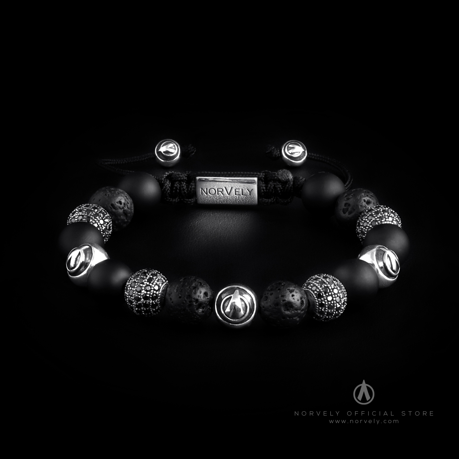 & Logo Onyx Sterling Matte Balls Stones – Diamonds CZ Silver & Lava