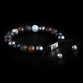 Silver Lily & CZ Diamonds / Mixed Stones – Hematite, Bronzite & Ebony 10mm Basic Bracelet