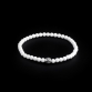 925 Sterling Silver Lily Ball & White Shell - Tridacna 4mm Elastic Bracelet