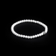 925 Sterling Silver Lily Ball & White Shell - Tridacna 4mm Elastic Bracelet