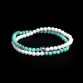 Sterling Silver Logo Ball - Shell & Turquoise Stones 4mm Double Wrap Bracelet