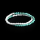 Sterling Silver Logo Ball - Shell & Turquoise Stones 4mm Double Wrap Bracelet