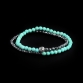 Sterling Silver Logo Ball - Hematite & Turquoise Stones 4mm Double Wrap Bracelet