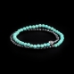 Sterling Silver Logo Ball - Hematite & Turquoise Stones 4mm Double Wrap Bracelet