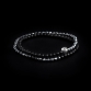 Sterling Silver Logo Ball - Hematite & Onyx Stones 4mm Double Wrap Bracelet