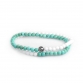 Sterling Silver Logo Ball - Shell & Turquoise Stones 4mm Double Wrap Bracelet