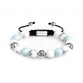 Sterling Silver Lily Balls - Aquamarine & White Howlite Stones 10mm Basic Bracelet